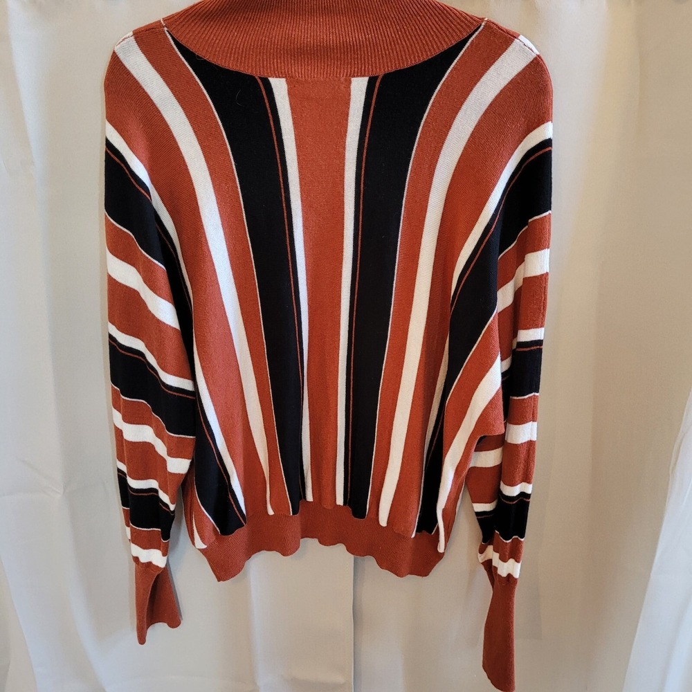 Leith Women Sweater Size XL Retro Stripe Wool Blend Boxy Boho Cozy Preppy 15993x - Picture 4 of 11